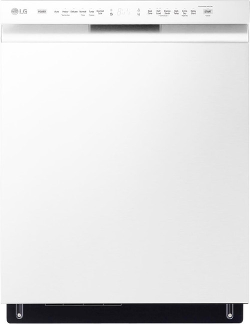 LDFN4542W LG 24" Front Control Dishwasher with Pocket Handle and QuadWash - 48 dBa - Solid White