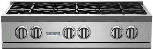 RGTNB366BV2 BlueStar 36" Natural Gas Rangetop - 6 Burners - Stainless Steel