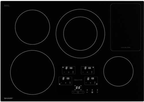 SDH3042DB Sharp 30" Induction Cooktop with 4 Cooking Zones - Black Mirror