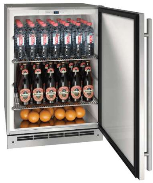 UOKR124-SS01A U-Line 24" Reversible Hinge Outdoor Keg Refrigerator with Bright White LED Lighting - Stainless Steel