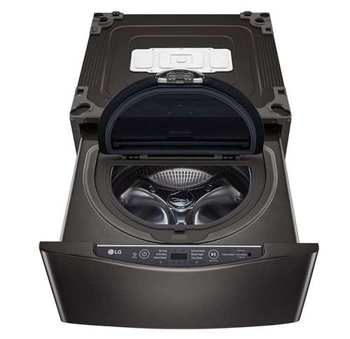 WD100CB LG 27" SideKick 1.0 Cu. Ft. 6-Cycle High-Efficiency Pedestal Washer - Black Steel