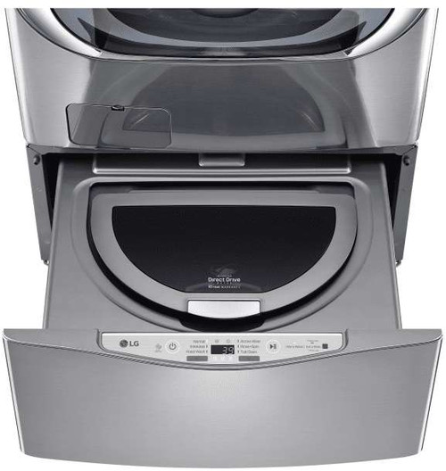 WD100CV LG 27" SideKick 1.0 Cu. Ft. 6-Cycle High-Efficiency Pedestal Washer - Graphite Steel