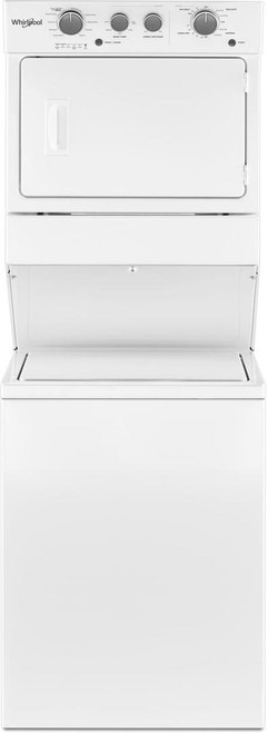 WET4027HW Whirlpool 27" Stacked Laundry Center with 3.5 cu. Ft. Washer and 5.9 cu. Ft. Electric Dryer - White