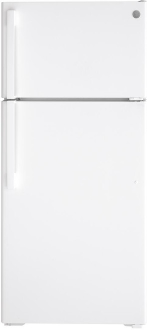 GTS17DTNRWW GE 28" 16 cu. Ft. Freestanding Top Mount Refrigerator Freezer with Reversible Doors and Crisper Drawer - White