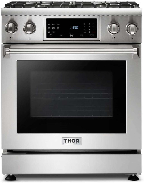 TRG3001 Thor Kitchen 30" Professional Natural Gas Range with Tilt Panel and Air Fry - Stainless Steel