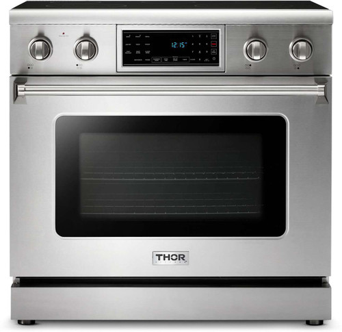 TRE3601 Thor Kitchen 36" Professional Electric Range with Tilt Panel and Air Fry - Stainless Steel