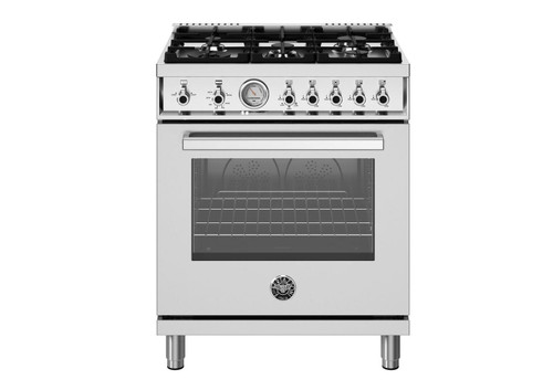 PRO305GASXV Bertazonni 30" Professional Series Gas Range with 5 Aluminum Burners - Natural Gas - Stainless Steel