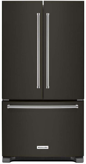 KRFF305EBS KitchenAid 36" 25 cu. Ft. French Door Refrigerator with Interior Water Dispenser and Crisper Drawers - PrintShield Black Stainless Steel