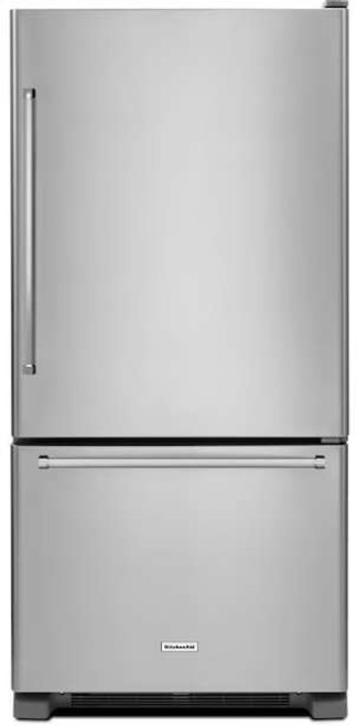 KRBR109ESS KitchenAid 30" 19 cu. Ft. Bottom Mount Refrigerator with Right Hinge - Stainless Steel