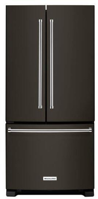 KRFF302EBS KitchenAid 33" 22 cu. Ft. French Door Refrigerator with Interior Water Dispenser and Crisper Drawers - PrintShield Black Stainless Steel