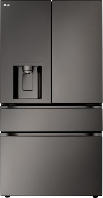 LF29S8330D LG 36" 28.6 cu. Ft. Smart 4 Door French Door Refrigerator with Ice and Water Dispenser and Pocket Handle - Printproof Black Stainless Steel