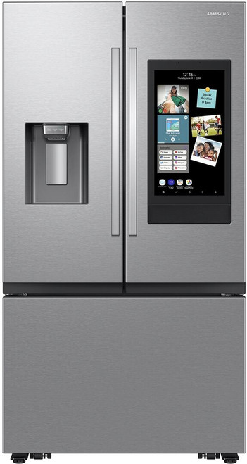 RF27CG5900SR Samsung 36" 27 cu. ft. Extra Large Capacity Counter Depth 3-Door French Door Refrigerator with Family Hub and External Water & Ice Dispenser - Fingerprint Resistant Stainless Steel