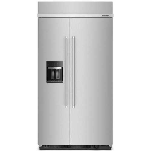 KBSD702MSS KitchenAid 42" 25.1 cu. ft. Built-In Side-by-Side Refrigerator with Ice and Water Dispenser - PrintShield Stainless Steel