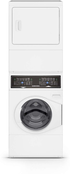 SF7007WG Speed Queen 27" 3.4 cu. Ft. Front Load Washer and 7 cu. Ft. Gas Dryer Washtower with 9 Wash Cycles and 7 Dry Cycles - White