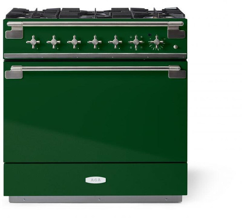 AEL361DFCWG Aga 36" Elise Dual Fuel Range - Cornwall Green