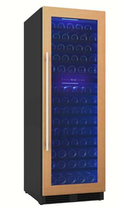 PRW24F02CPG Zephyr 24" Presrv Full Size Dual Zone Wine Cooler with Glass Door - Reversible Hinge - Custom Panel