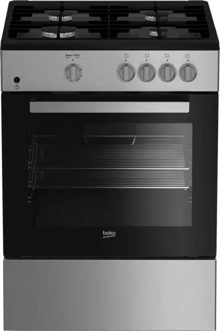 SLGR24410SS Beko 24" Freestanding Gas Range with 4 Burners and Cast Iron Grates - Stainless Steel