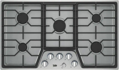 BCTG36500SS Beko 36" Built-In ADA Compliant Gas Cooktop with 5 Burners and Child Safety Lock - Stainless Steel