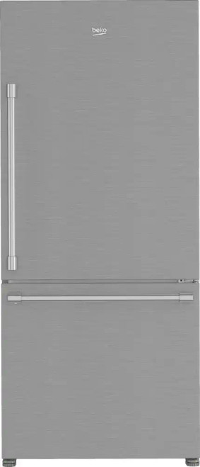 BFBD30216SS Beko 30" 16.2 cu. ft. Counter Depth Bottom Mount Refrigerator with Auto Ice Maker - Right Hinge - Stainless Steel