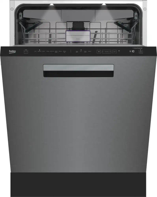 DDT38532XIH Beko 24" Top Control Dishwasher with and 3rd Rack - 45 dBa - Pocket Handle - Stainless Steel