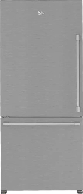 BFBD30216SSL Beko 30" 16.2 cu. ft. Counter Depth Bottom Mount Refrigerator - Left Hinge - Stainless Steel