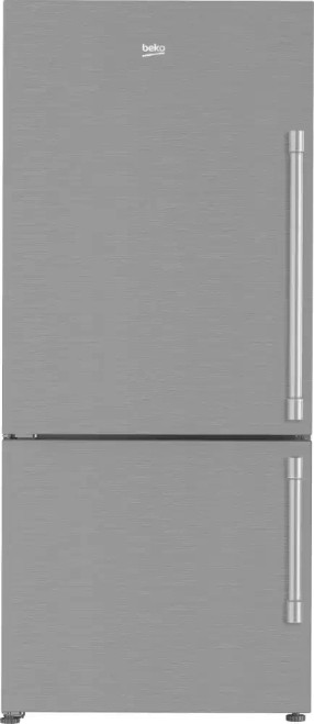 BFBF30216SSIML Beko 30" 16.2 cu. ft. Bottom Mount Refrigerator with Auto Ice Maker - Left Hinge - Stainless Steel
