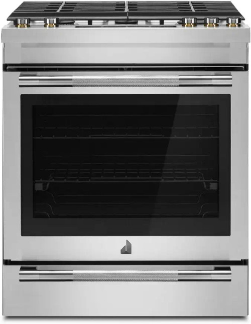 JDS1450ML JennAir 30" RISE Dual Fuel Slide-In Range with Baking Drawer and 5 Sealed Burners - Stainless Steel