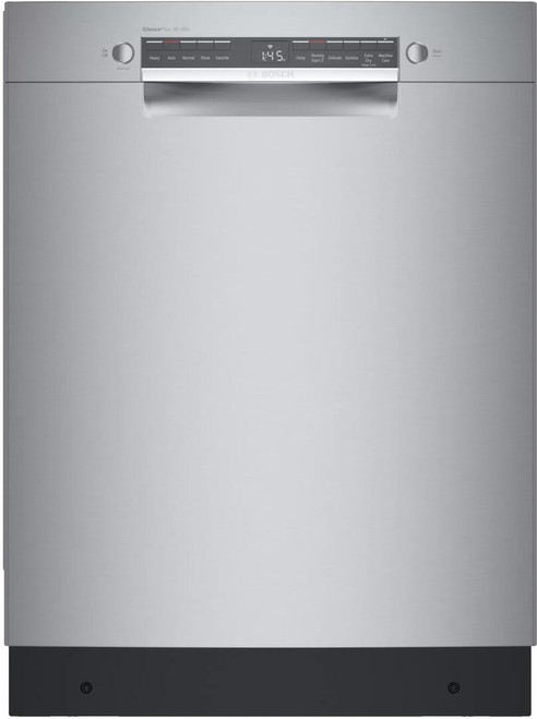 SGE53C55UC Bosch 24" 300 Series ADA Compliant Front Control Dishwasher with Recessed Handle and Stainless Steel Tub - 46 dBa - Stainless Steel