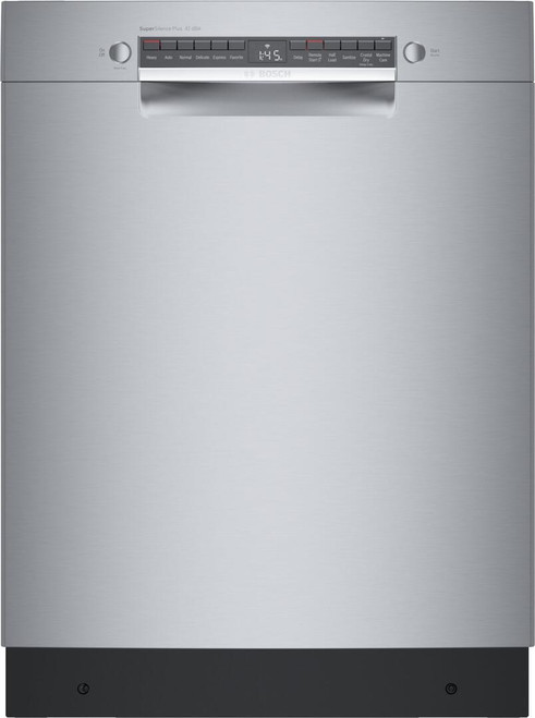 SGE78C55UC Bosch 24" 800 Series ADA Compliant Front Control Dishwasher with Recessed Handle and Stainless Steel Tub - 42 dBa - Stainless Steel