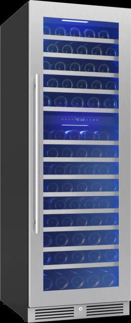 PRW24F02CG Zephyr 24" Presrv Full Size Dual Zone Wine Cooler with Reversible Hinge and Glass Door - Stainless Steel