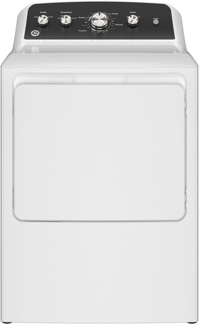 GTD48EASWWB GE 7.2 cu ft Capacity Electric Dryer with Up To 120 ft. Venting and Sensor Dry - White