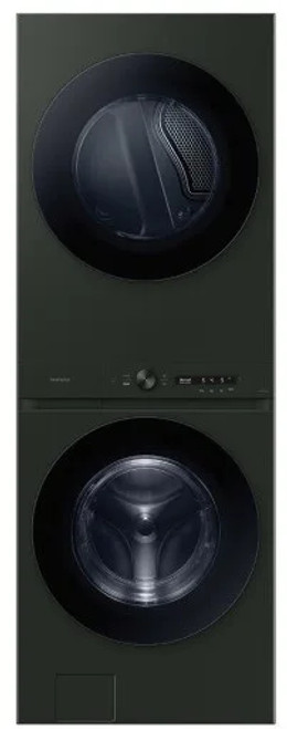 WH53DBH700GF Samsung 27" Bespoke 5.3 cu. ft. Ultra Capacity Single Unit AI Laundry Hub  Washer with AI OptiWash and 7.6 cu. ft. Gas Dryer  - Satin Green