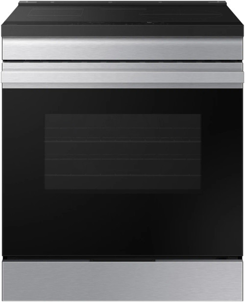 NSI6DG9100SR Samsung 30" Bespoke Smart Slide In Induction Range 6.3 cu. ft. with Anti Scratch Glass Cooktop - Stainless Steel