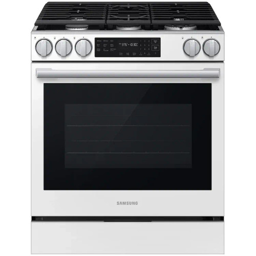 Samsung NSG80H60SWAA 30" Bespoke Smart Slide-In Gas Range 6.0 cu. ft. with Air Fry - White Glass