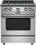 BSP304B 30" BlueStar Platinum Series Pro-Style Freestanding Natural Gas Range with 4 Open Burners and Powr Convection Oven - Stainless Steel