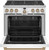 C2Y366P4TW2 Cafe 36" Smart Dual Fuel Commercial Style Range with 6 Burners - Matte White with Brushed Bronze Handle and Knobs