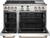 C2Y486P4TW2 Cafe 48" Professional Series Dual-Fuel Commercial-Style Range with 6 Burners and Griddle - Matte White with Brushed Bronze Handles and Knobs