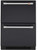 CDE06RP3ND1 Cafe 24" Built-In Dual Drawer Refrigerator with Soft Close Doors and LED Lighting - Matte Black with Brushed Stainless Steel Handles