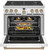 CGY366P4TW2 Cafe 36" Smart All Gas Commercial Style Range with 6 Burners - Matte White with Brushed Bronze Handles and Knobs