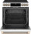 CHS900P4MW2 Cafe 30" Slide-In Front Control Induction Range with True European Convection - Matte White with Brushed Bronze Handles and Knobs