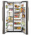 GZS22IMNES GE 36" 21.8 cu. ft. Counter Depth Side-By-Side Refrigerator with Glass Freezer Shelves and Color Match Dispenser - Slate