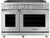 HGPR48SLP Dacor 48" Professional Liquid Propane Gas Self Cleaning Pro Range with Pro Handles and High Performance Dual Stacked Burners - Stainless Steel