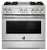 JDSP536HL JennAir RISE 36" Dual Fuel Professional Range 4 Burners Griddle and Steam Assist - Stainless Steel