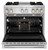 JDSP536HL JennAir RISE 36" Dual Fuel Professional Range 4 Burners Griddle and Steam Assist - Stainless Steel