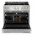 JGRP636HL JennAir RISE 36" Gas Professional Range 4 Burners and Grill - Stainless Steel