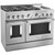 KFGC558JSS KitchenAid 48" Smart Commercial-Style Gas Range with 6 Burners and Griddle - Stainless Steel