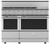KRD485GDNG Hestan 48" KRD Series Dual Fuel Range with 5 Burners and 12" Griddle - Natural Gas - Steeletto Stainless Steel
