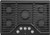 PGP7030DLBB GE Profile 30" Gas Cooktop with White LED Backlit Heavy-Duty Knobs and Precise Simmer Burner - Black
