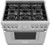 PRD366WHU Thermador 36" Pro Harmony Dual Fuel Freestanding Range with 6 Burners - Stainless Steel