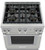 PRG304WH Thermador 30" Pro Harmony Standard Depth Gas Range with 4 Star Burners and QuickClean Base - Stainless Steel